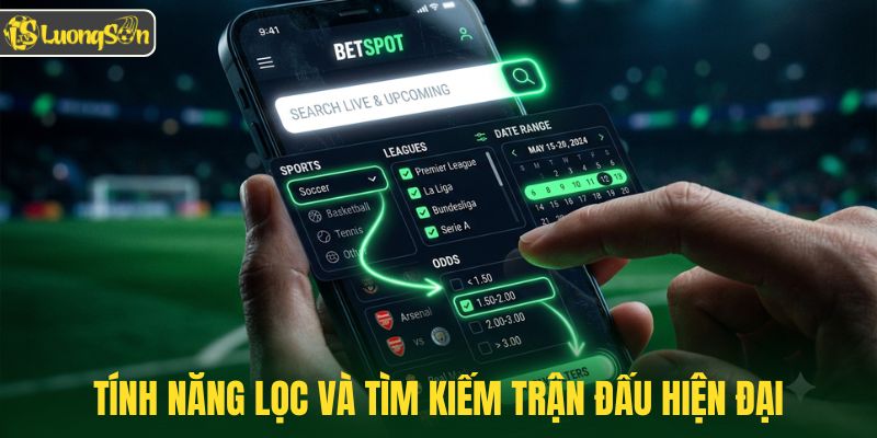 Tính năng lọc và tìm kiếm trận đấu nâng cao tiện lợi
